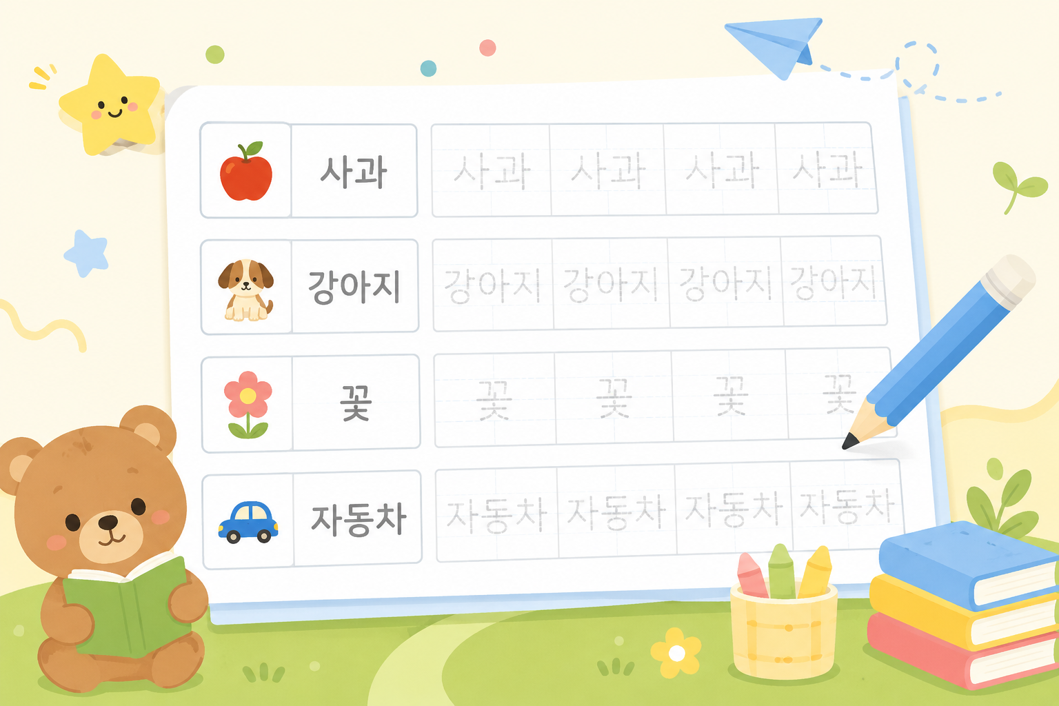 낱말 따라쓰기 활동지 제작 표지